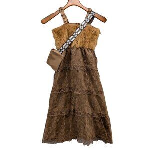 Star Wars Chewbacca Tutu Dress Costume Girls Furry Chewie Dress Up Outfit Sz 10